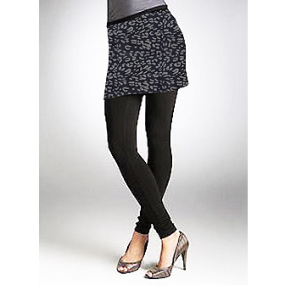 Memoi Fashion Leopard Print/Black Skirt/Leggings